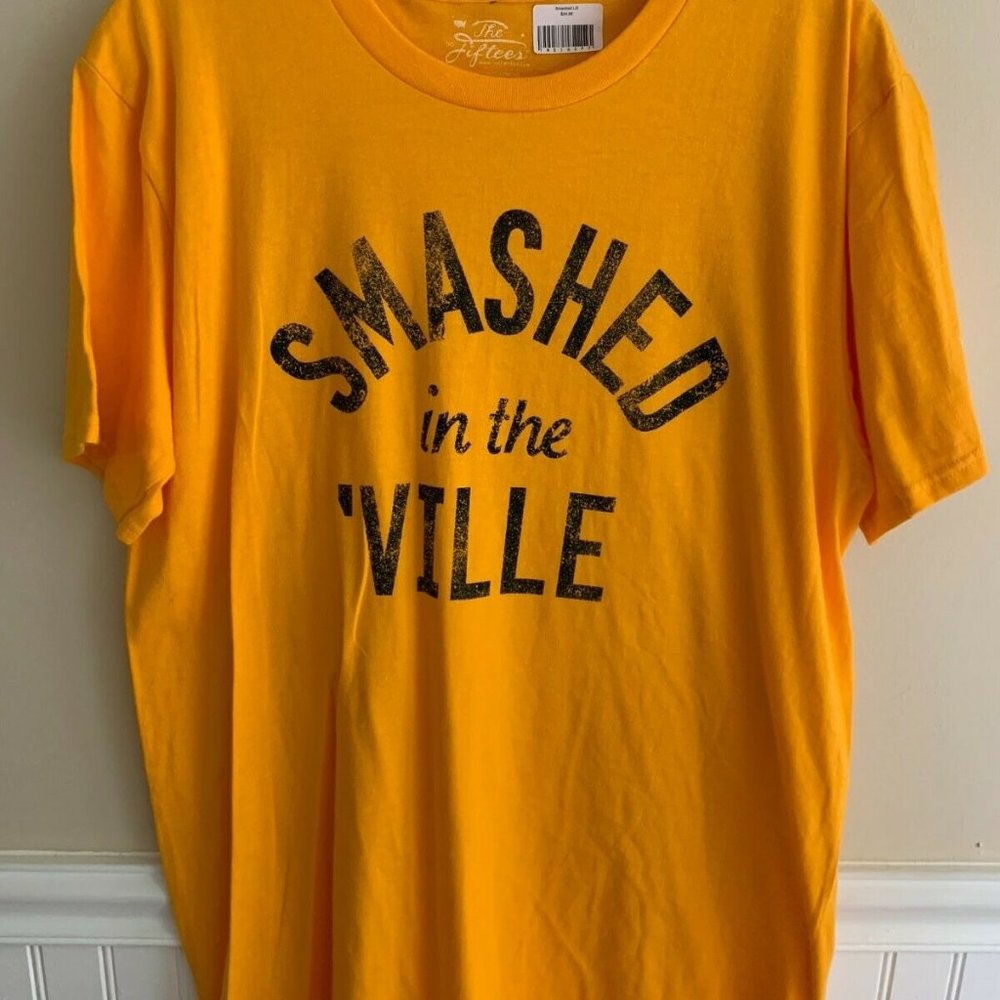 T-Shirt Large Smashed Nashville Short Sleeve Yellow